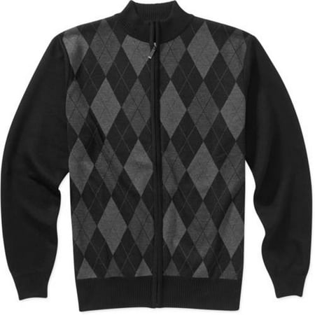 Big Men's Argyle jacquard Full Zip Sweater