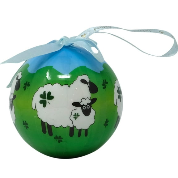Irish Shamrock Sheep Bauble Christmas Ornament in Gift Box by Royal Tara