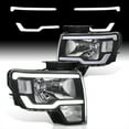 thumbnail image 2 of AJP Distributors Black Housing LED DRL Tube Bar Halogen Headlights Bumper Signal Lamps Assembly Pair LH+RH Compatible/Replacement For Ford F-150 F150 2009 2010 2011 2012 2013 2014 09 10 11 12 13 14, 2 of 10
