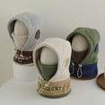 thumbnail image 4 of AWZXDE Childrens Winter Hats Windproof Ear Cover Thickened Integrated Hat Scarf And Piece One Body Wool Warm Cap Beige, 4 of 9