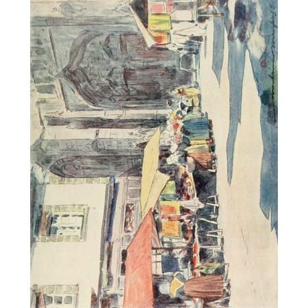 Brittany 1912 Outside the Cathedral Quimper Canvas Art - Mortimer Menpes (18 x 24)