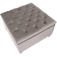 thumbnail image 4 of Costaelm Hank Square 29.5" Velvet Tufted Storage Ottoman, Gray, 4 of 8