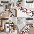 thumbnail image 5 of Red and White Striped Baseballs Pattern Kitchen Rugs Sets Of 3,Kitchen Runner Rugs Non Skid Washable,Decorative Kitchen Floor Mats for Kitchen,Sink,Laundry,17"x30"+ 17"x47" + 17"x59", 5 of 6