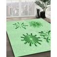 thumbnail image 3 of Ahgly Company Machine Washable Indoor Round Transitional Light Green Area Rugs, 5' Round, 3 of 7