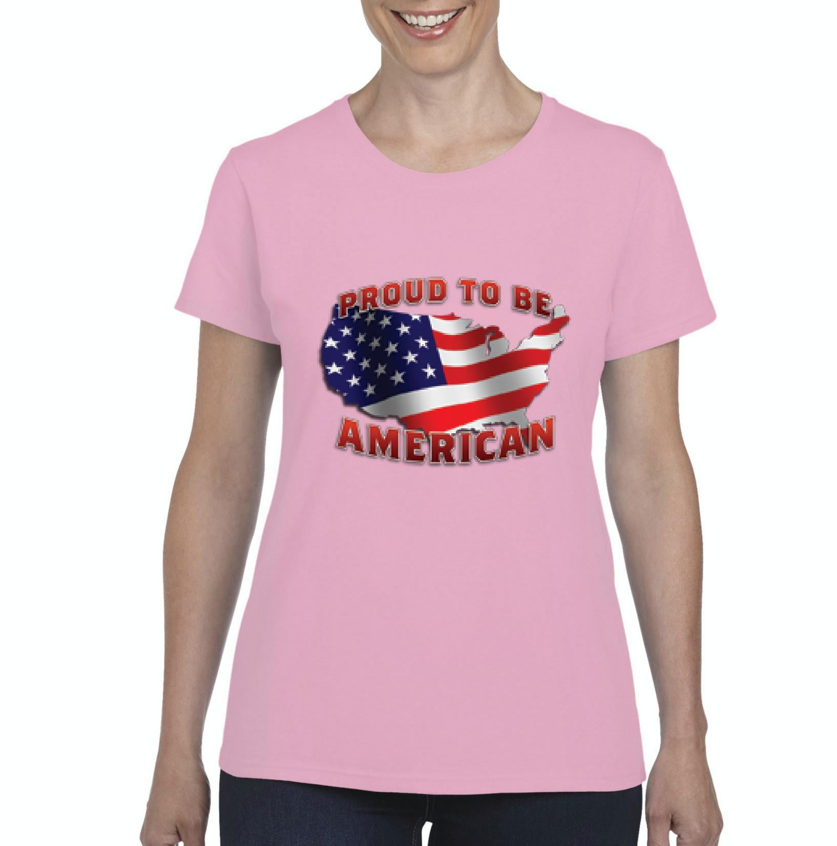 Artix - Womens American Proud To Be US Flag Patriotic Short Sleeve T ...