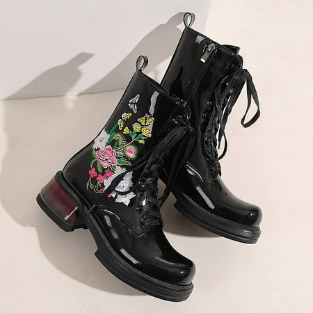 

Cathalem Women Ankle Boots Autumn And Winter Foreign Trade Large Fashion Pattern Comfortable Round Animal Print Boots for Women BK2 8