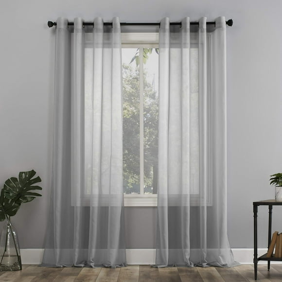 No. 918 Emily Sheer Voile Grommet Curtain Panel 59"" x 108"" Silver Gray