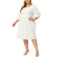 thumbnail image 1 of Vestido midi Agnes Orinda de gacon cuello cuadrado bohemio de lunares suizos Blanco 2X, 1 of 6