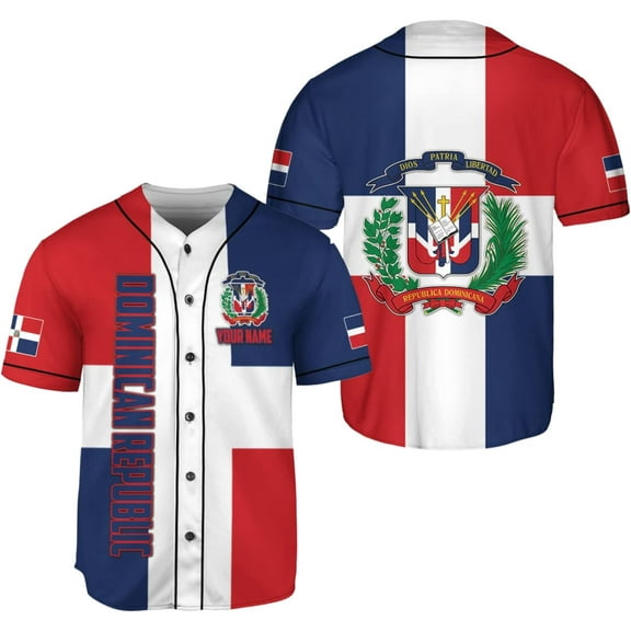Personalized Dominican Republic Baseball Jersey Shirt,Team Name Republic Dominicana Baseball Jersey for Men and Women (S)