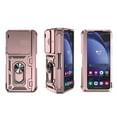 thumbnail image 3 of for Galaxy Z Fold 6 Case, Soft TPU & Hard PC Anti-scratch Sliding Cover Full Protection Ring Stand Rotating Kickstand Holder Magnetic Shockproof Phone Case Cover for Samsung Z Fold 6 5G, Rosegold, 3 of 11