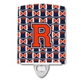 thumbnail image 1 of Carolines Treasures CJ1066-RCNL Letter R Football Orange, Blue & White Ceramic Night Light, 1 of 1