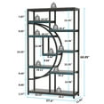 thumbnail image 4 of Industrial 5 Tier Etagere Bookcase Freestanding Tall Bookshelves Display Shelf Storage Organizer with 9-Open Storage, 4 of 7