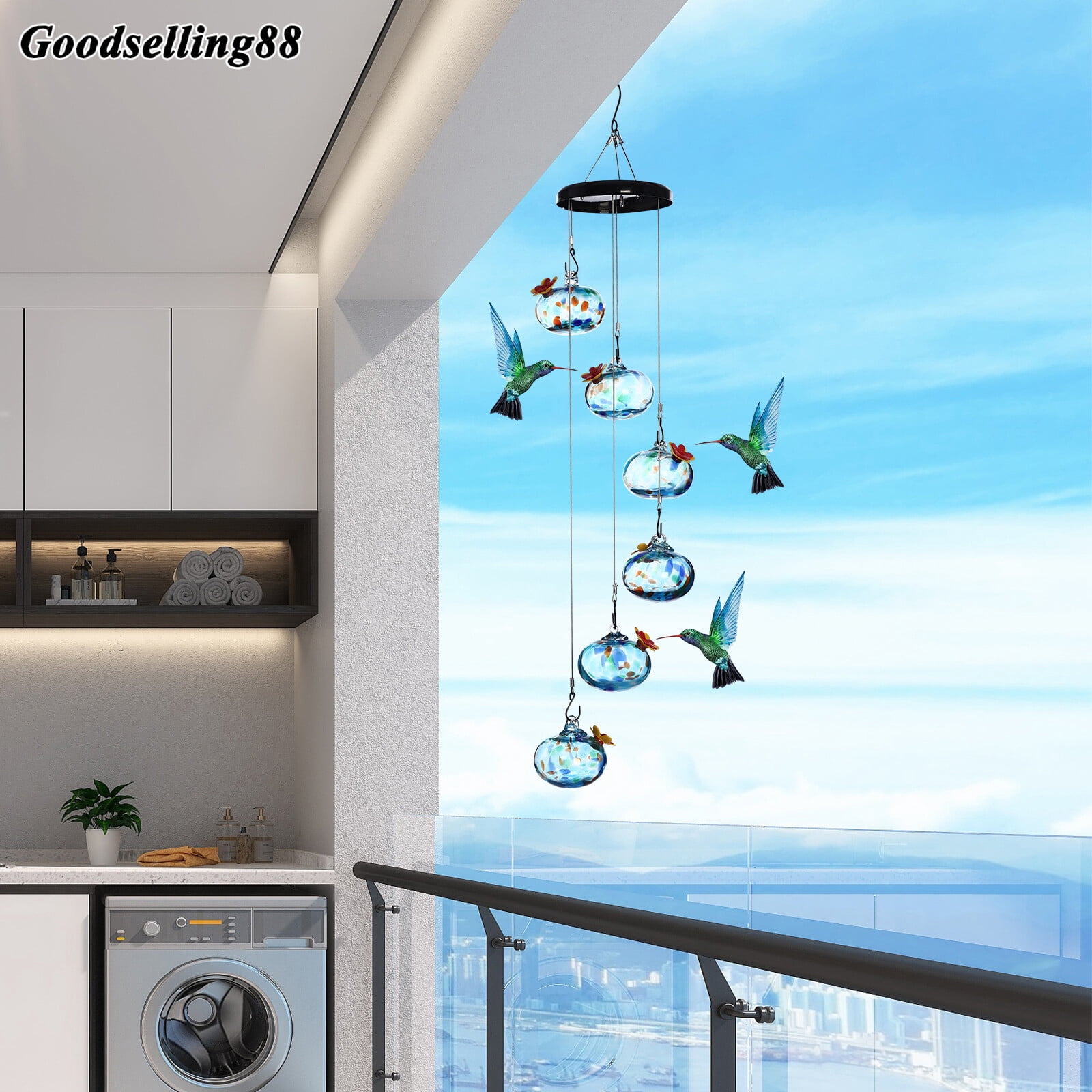 24.8inch Height Hummingbird Feeders, Bird Feeders, Outdoors Hanging Decor for Hanging From Tree Branches, Decks, Patios, Balconies
