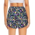 thumbnail image 2 of Lsque Purple-Gold Triangles Printed Women's Running Shorts with Liner Pockets,Elastic Quick Dry Workout Athletic Gym Yoga Shorts,Womens High Waist Shorts-X-Large, 2 of 9