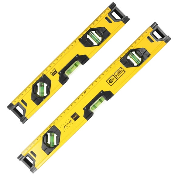 2Pcs Aluminium Alloy Magnetic Spirit Level Anti Slip High Precision Torpedo Measuring Tool With 45° 90° 180° Bubble for Hanging Picture Installing Shelf