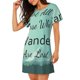 thumbnail image 2 of Easygdp Not All Those Who Wander Are Lost1 Camisón de manga corta para mujer, informal, estampado, 2 of 6