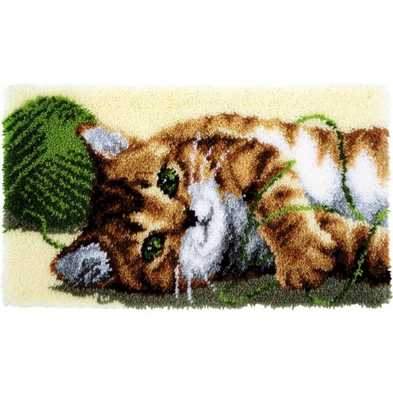 Vervaco V0150219 Playful Cat - Latch Hook Kit