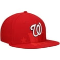 thumbnail image 3 of Men's New Era Red Washington Nationals Shadow Logo 59FIFTY Fitted Hat, 3 of 6