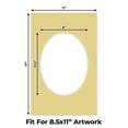 thumbnail image 2 of Soft Yellow Picture Frame Mat for 11x17 Frames - Oval Opening for 8.5x11 Photos - 50 Mats, 2 of 7