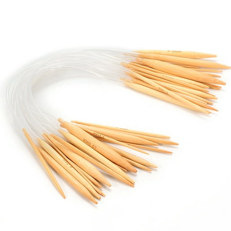 18 Sizes 16'' (40cm) Circular Bamboo Knitting Needles Set (Best Bamboo Knitting Needles)