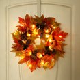 thumbnail image 6 of Marryso Wreath for Halloween Festival Sunflower Wreath Simulation Maple Leaf Thanksgiving Wreath Door Hanging, 6 of 7