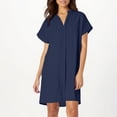 thumbnail image 2 of Einccm Women's Casual Short Sleeve V Neck Dress Summer Loose Fit Lightweight Flowy Midi Dress with Soft Polyester Fabric for Daily Wear, 2 of 9