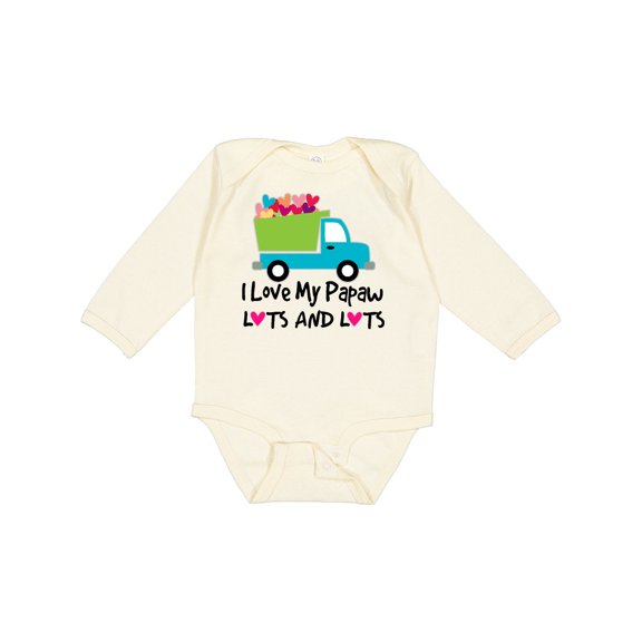 Inktastic I Love My Papaw Grandchild Boys Long Sleeve Baby Bodysuit