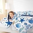 thumbnail image 4 of Feelyou Starfish Seashell Twin Comforter Sets, Blue Ocean Coral Bedding Set, 2pcs, 4 of 8