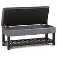 thumbnail image 2 of Cosmopolitan 44 " W Storage Ottoman Bench in Stone Gray Faux Leather, 2 of 6