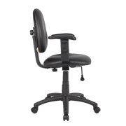 Boss Office Products Diamond Task Chair, Antimicrobial Vinyl with Adjustable Arms, Black