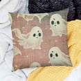 thumbnail image 2 of Halloween Pillow Cover Pink Ghost Trick or Treat Halloween Decoration Holiday Farmhouse Pillow Case Decor Lovely Spooky for Home Sofa Couch Indoor Outdoor, 2 of 5