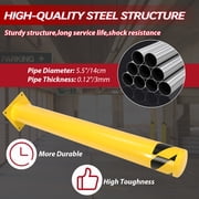 HECASA 42 Safety Bollard Barrier Steel Bollard Post Road Pile Parking Bollard Pillar with 4 Free Anchor Bolts for Garage Parking Lot Traffic-Sensitive Area