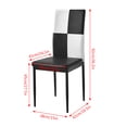 thumbnail image 3 of Ansley&HosHo Set of 4 Dining Table Chair Set Kitchen Chairs Dining Room Side Chairs 4 PU Leather Ergonomic Backrest Design Horizontal Line Square Black White, 3 of 7
