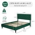 thumbnail image 7 of 4 EVER WINNER Queen Bed Frame, Queen Upholstered Platform Bed with Button Tufted Headboard, Green, 7 of 7
