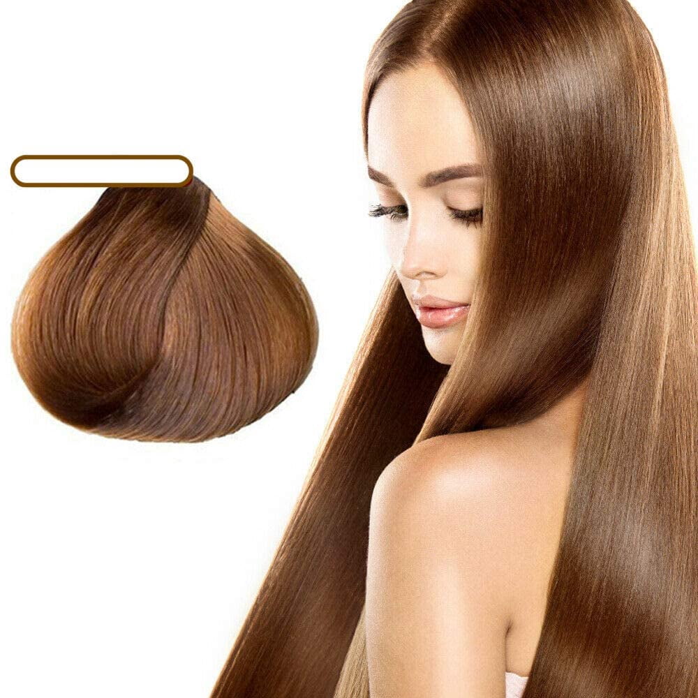 MOKERU Professional Argan Oil Hair Dye Color Shampoo 500 ML: Instant Fast Acting Long Lasting Signature Bundle by Maani (Light Brown)