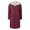 thumbnail image 4 of Veste Décontractée Zippée Rembourrée pour Femmes 2025 avec Capuche, Veste d'Hiver avec Poches, Veste en Polaire Réversible pour Femmes, 4 of 9