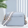 thumbnail image 3 of Bolsa bandolera de cuero de hombro con correa ancha de rayas casuales femenino (Azul) Likrtyny Para Estrenar, 3 of 7