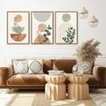 thumbnail image 3 of Boho Terracotta Green Framed Canvas Wall Art Set, Abstract Bohemian Wall Decor, Mid Century Modern Geometric Wall Painting, Neutral Botanical Art Print Living Room, Bedroom, Office 16"x24"x3, 3 of 6