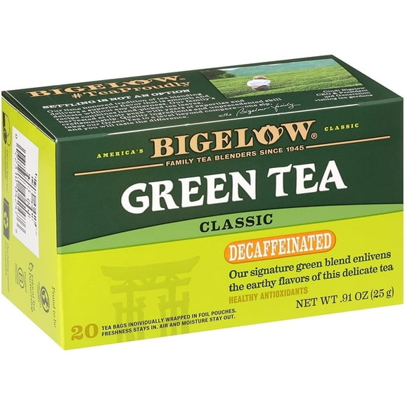 Bigelow Tea Green Tea Classic Decaffeinated Peach 20 Tea Bags Pack of 2