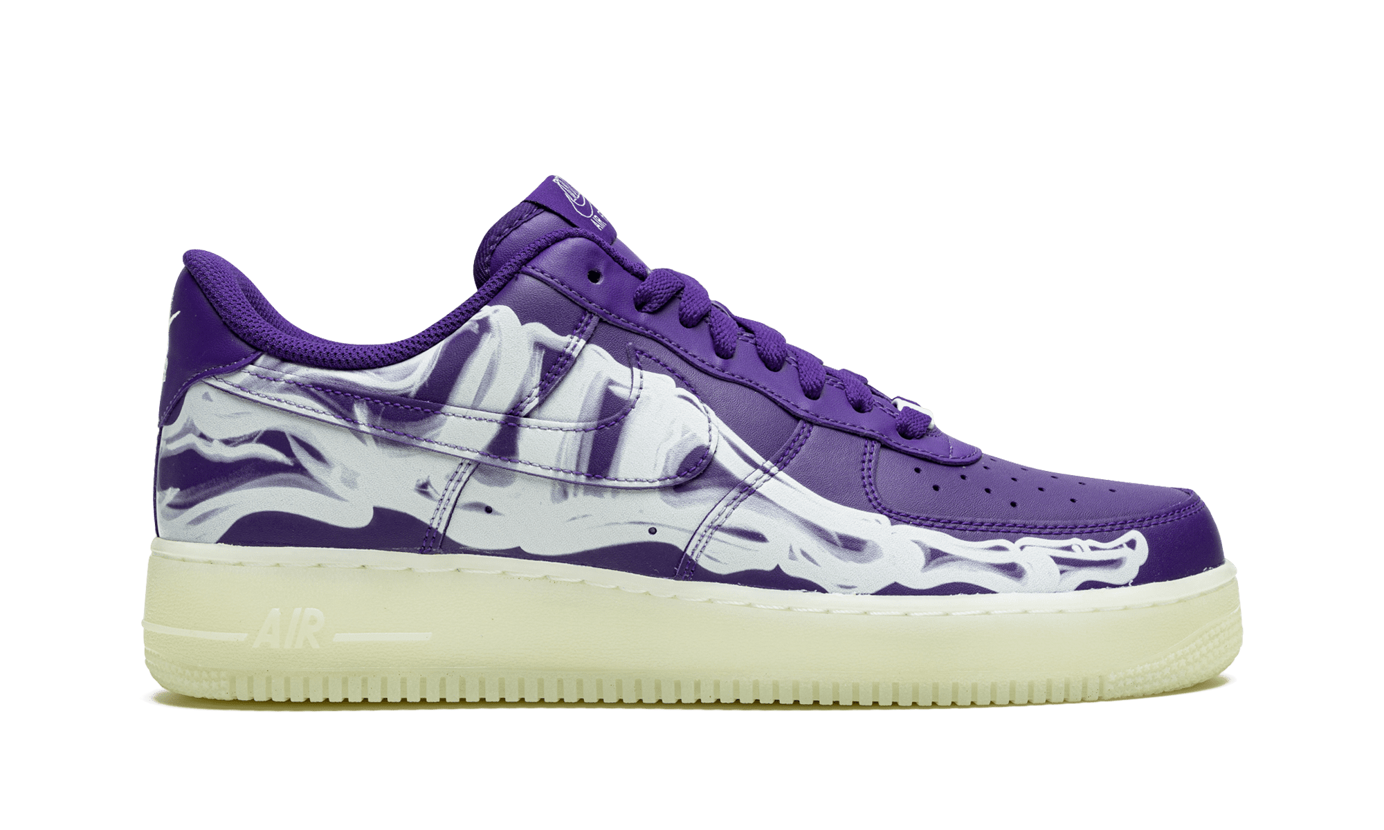 NIKE MENS Air Force 1 Low '07 QS "Purple Skeleton Halloween" CU8067 500 from Stadium Goods