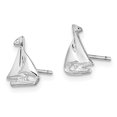 thumbnail image 3 of FJC Finejewelers 925 Sterling Silver Button Polished Mini Sailboat Post Earrings 10 mm x 7 mm, 3 of 6