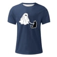 thumbnail image 4 of Tshirts Shirts For Men Ghost Walking Dog Print Halloween Theme Casual Crew Neck Plus Size Short Sleeve Crew Neck Tops Loose Comfortable Mens T-Shirts Navy M, 4 of 5