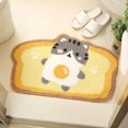 thumbnail image 1 of LAICAIW Toast Bath Mats, Soft and Absorbent Microfiber Bath Rugs, Non-Slip Shaggy Shower Carpet, Machine Wash Dry, Soft Shower Rugs for Bathroom Floor, Tub and Shower, 18 x 26, Cat, 1 of 7
