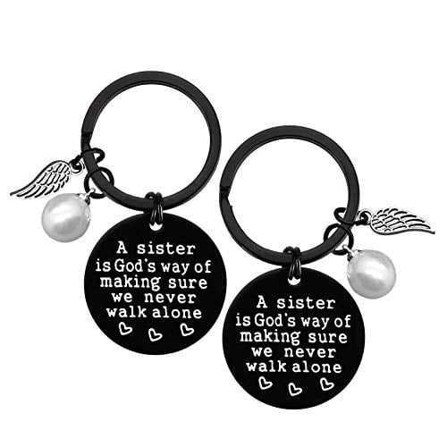 LN_ 2Pcs/Set Heart Matching Key Ring Keychain Best Sister Couple Jewelry Gift 