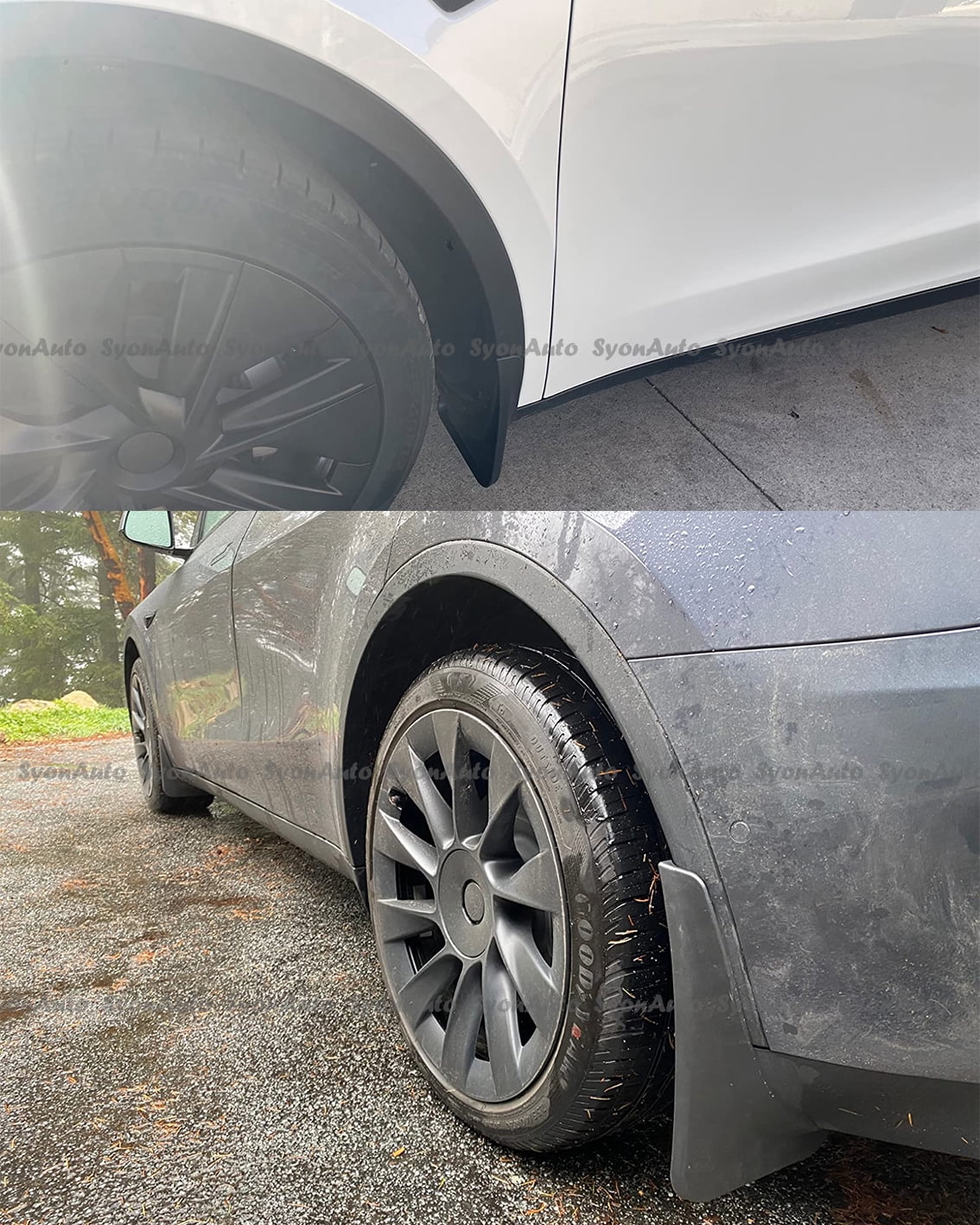 FITS 2020-2024 TESLA MODEL Y DIRECT FIT DRILLING-FREE MUD FLAP SPLASH GUARDS 4 PCS SET