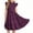 Purple, variant on Girl Dresses Casual Ruffle Sleeve Round Neck Summer Beach A Line Dresses Knee Length Blue Sundress