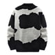 thumbnail image 4 of Suéter tipo cárdigan informal de punto trenzado con botones y cuello chal de manga larga para hombre de Umfun, color negro, talla L, 4 of 5