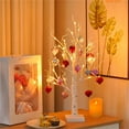 thumbnail image 6 of Inerposs Valentines Day Tree, 24 Inch Lighted Birch, USB/Battery Operated, with 18 Heart Ornaments, 6 of 8