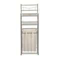 Mainstays 2Shelf Steel Storage Shelf Unit with Hamper, Satin Nickel