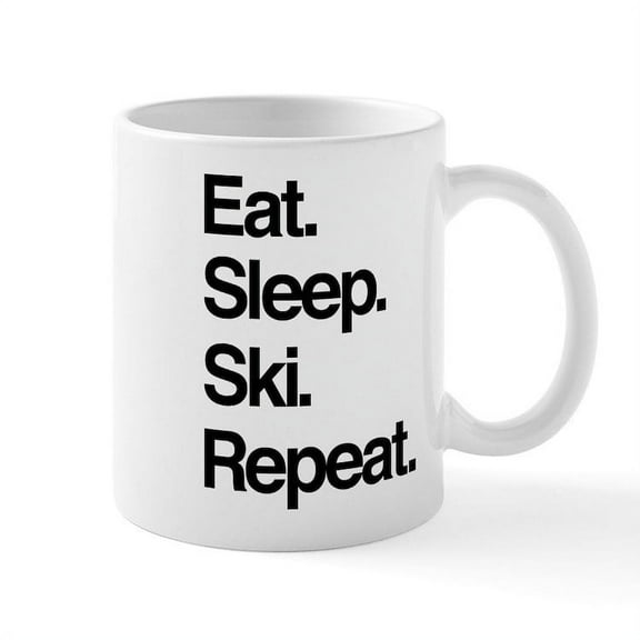 CafePress - Eat Sleep Ski Mugs - 11 oz Ceramic Mug - Novelty Coffee Tea Cup